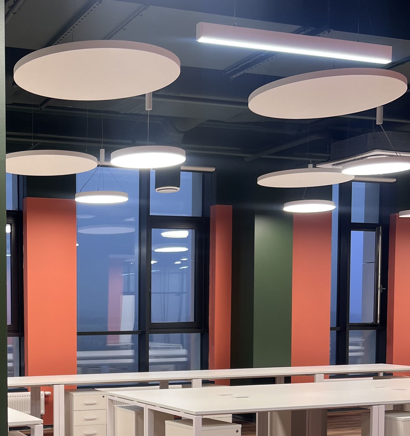 Круглые акустические панели K&R Design Круглые острова акустических панелей K&R Design