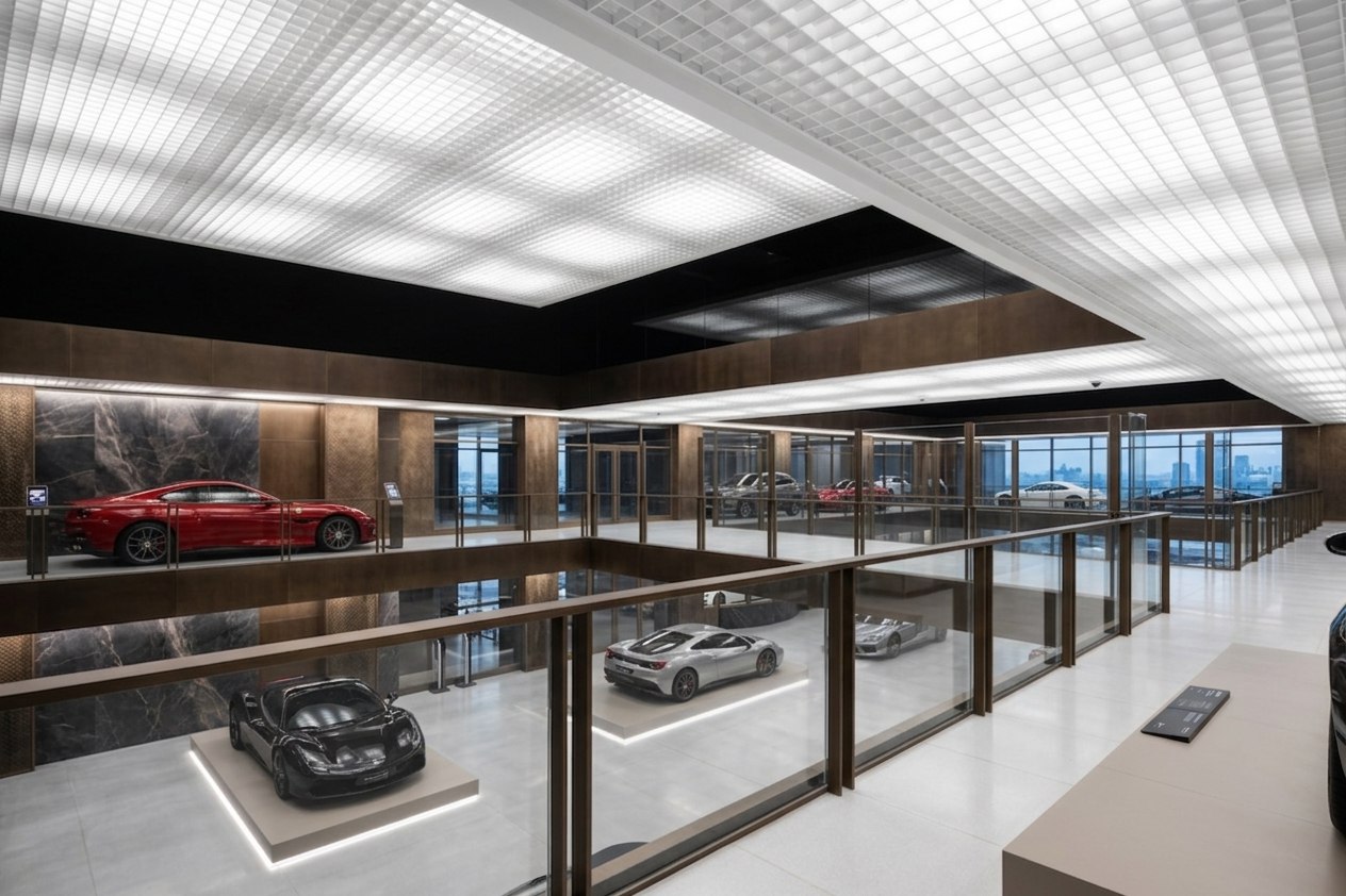 Грильято: подвесной потолок для торговых и общественных пространств