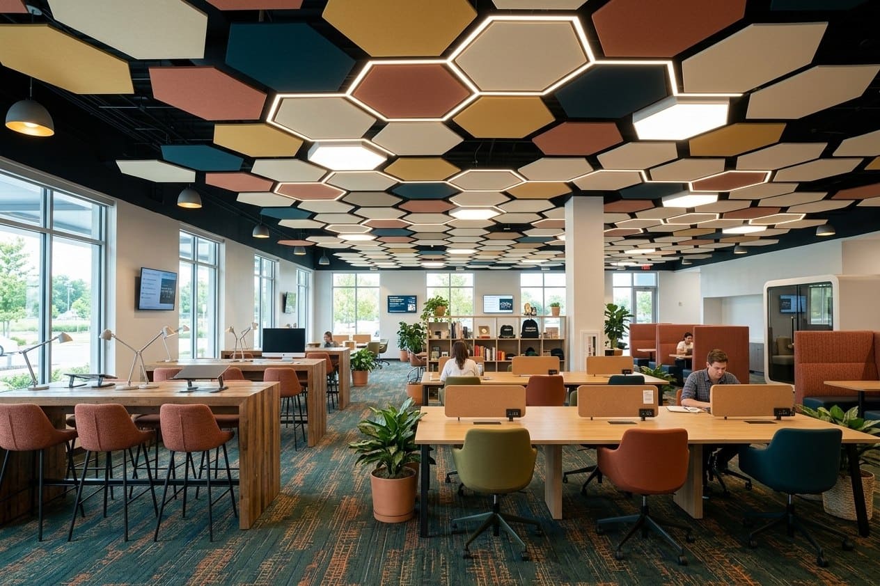 Потолки‑острова со светом: дизайн, акустика, безопасность