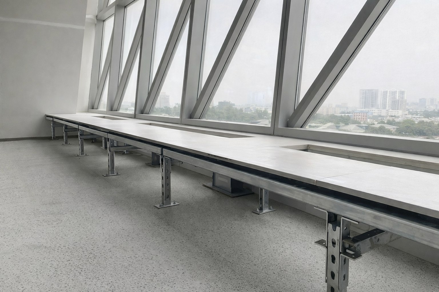 Фальшпол из сульфата кальция для серверных: защита от статического электричества и высокая несущая способность