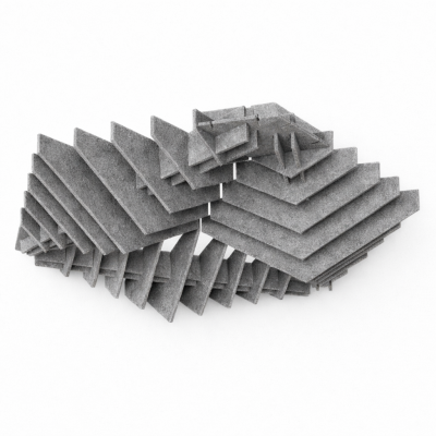 Акустическая панель из войлока остров K&R Design объемная геометрия