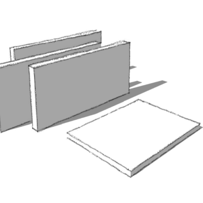 Акустическая панель баффл K&R Design BFL  Прямоугольник 2400х400х40 мм Ral 9003