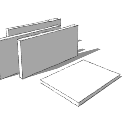 Акустическая панель баффл K&R Design BFL  Прямоугольник 1800х400х40 мм Ral 9003