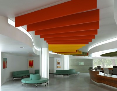 Акустическая панель баффл K&R Design BFL  Прямоугольник 1800х200х40 мм Ral 9003